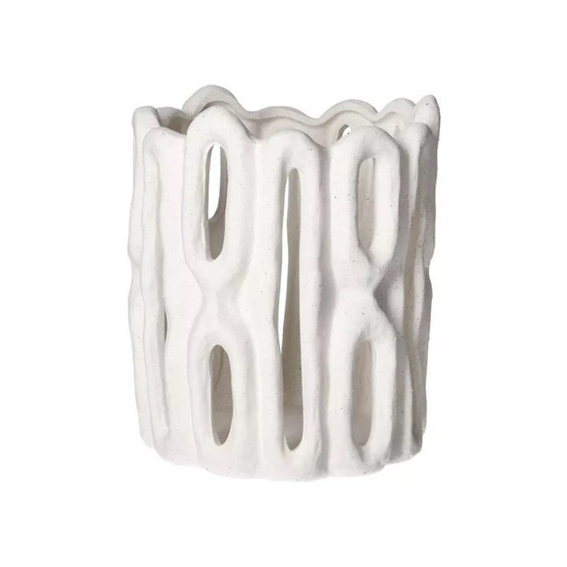 LIGHT HOLDER DIZ STONEWARE WHITE 22